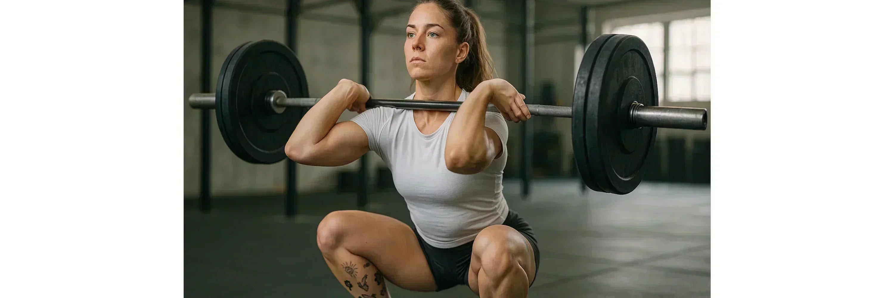 Athletin beim Krafttraining mit Front Squats – Kraftstandards im Vergleich