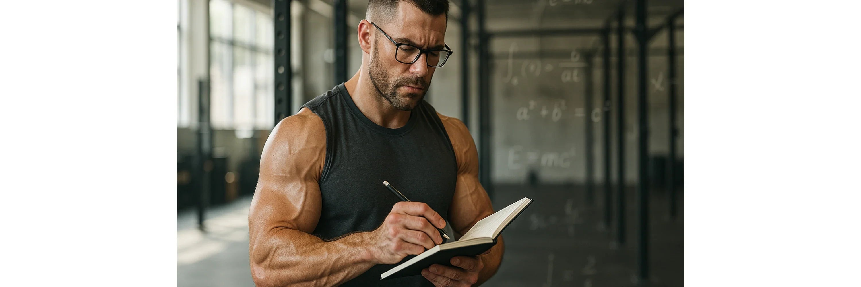 crossfitter-denkt-sich-strategie-fur-workout-aus-und-macht-notizen