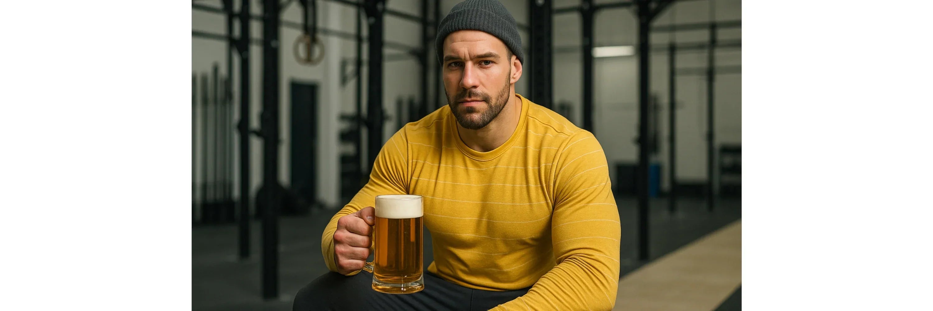crossfitter-mit-beanie-und-humpen-bier-in-der-hand-nach-workout