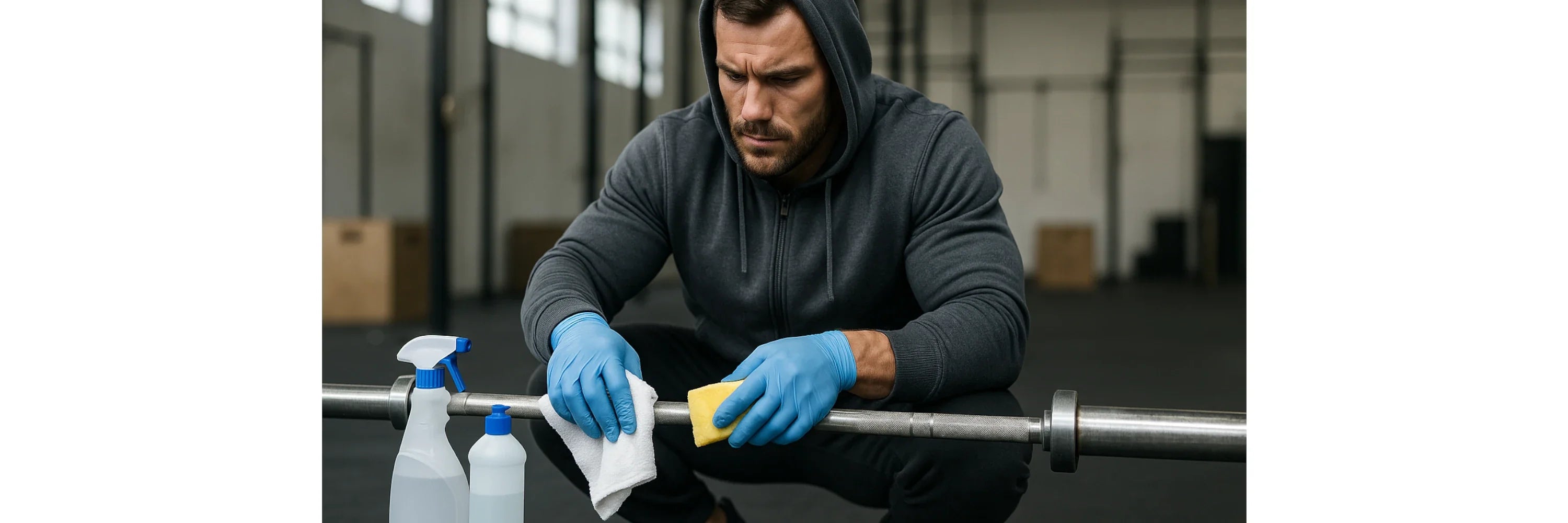 crossfitter-reinigt-barbell-mit-schwamm-und-putzmittel-in-crossfit-box