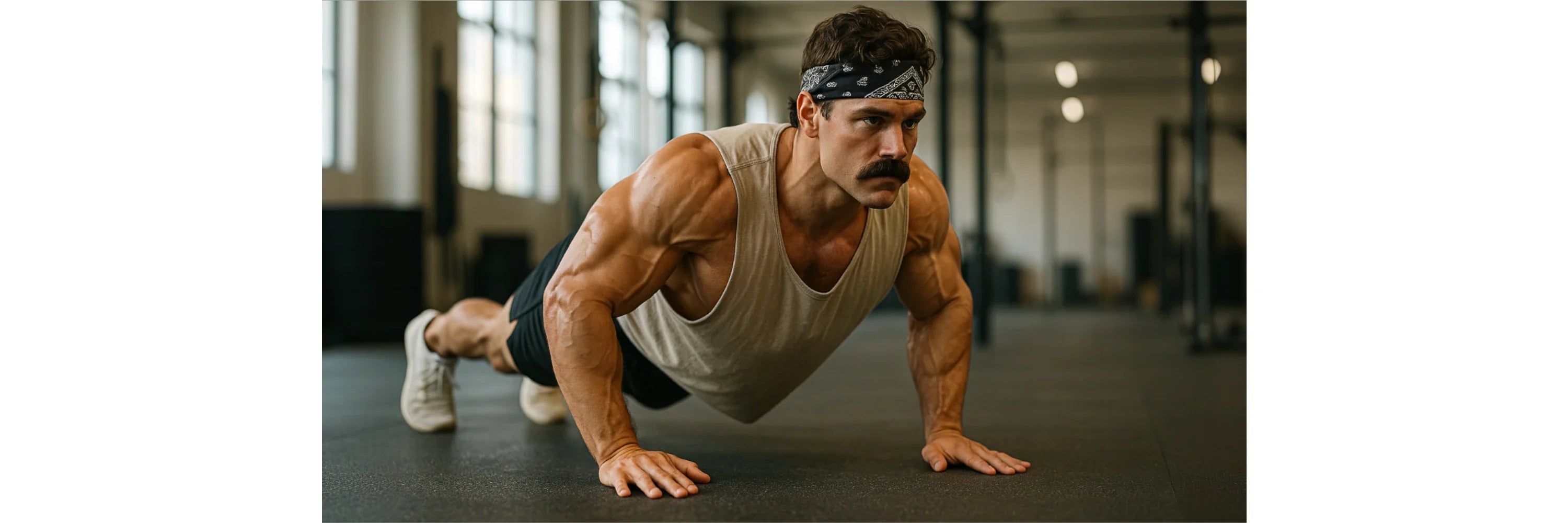 Athletin im Crossfit-Box trainiert Push-Ups als Teil des Cindy-WOD — Bodyweight-AMRAP