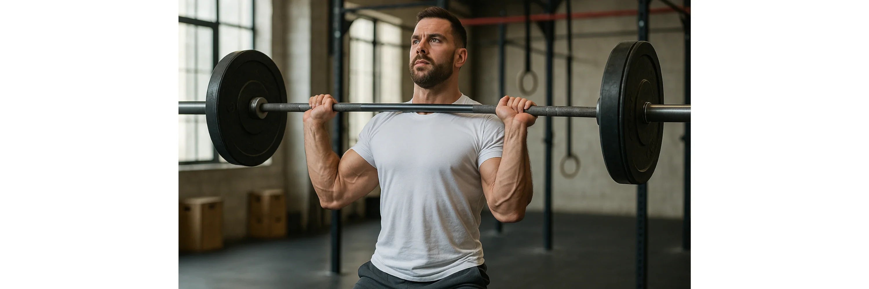 Crossfitter trainiert Shoulder Press nach der Wendler 5/3/1 Methode — eine der vier Big Lifts