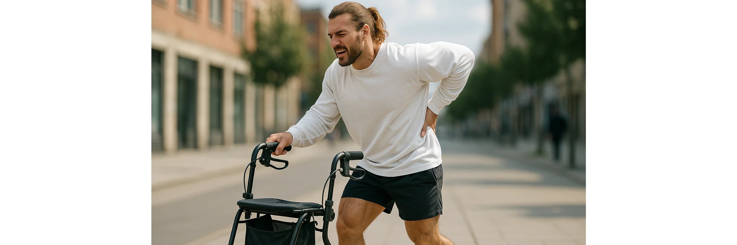 muskuloser-mann-in-shorts-und-longsleeve-schmerzen-unterer-rucken