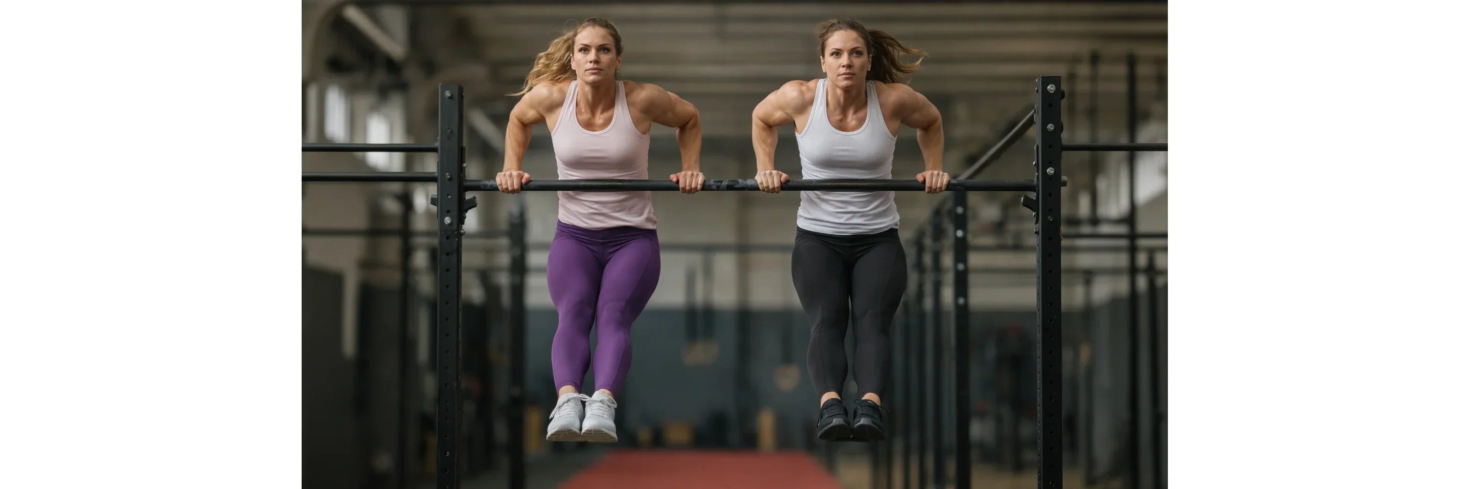 athethinnen-trainieren-bar-muscle-up-in-crossfit-team-wod