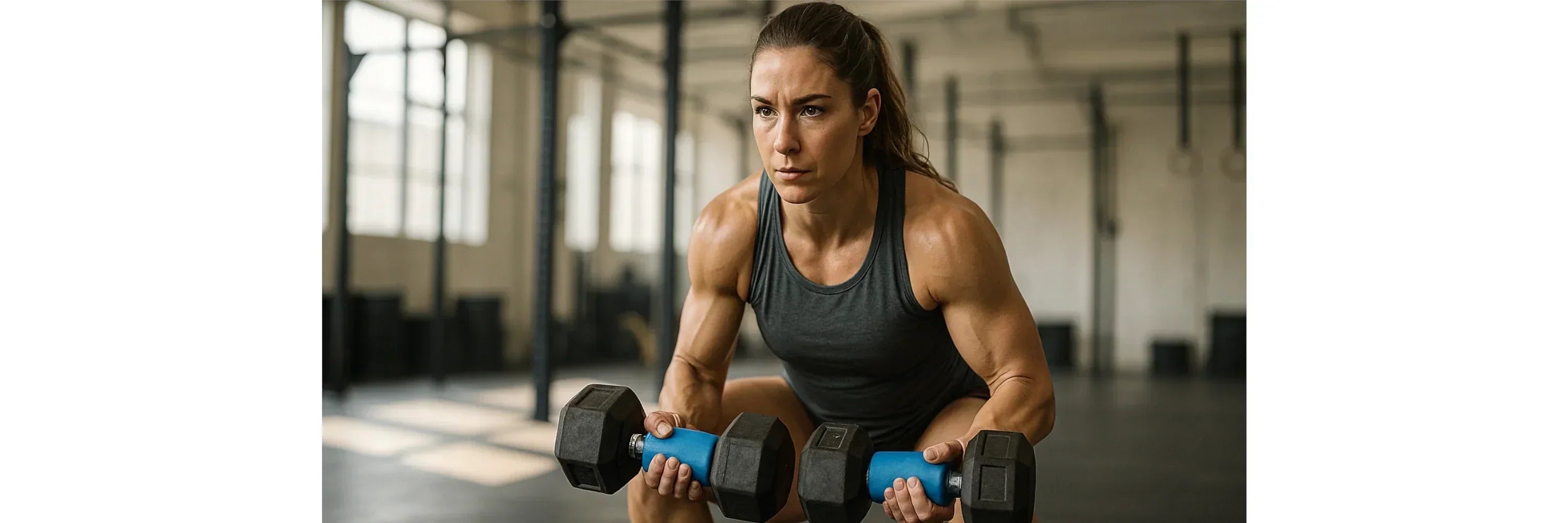 athletin-trainiert-curls-mit-kurzhanteln-und-fat-grips-in-crossfit-box