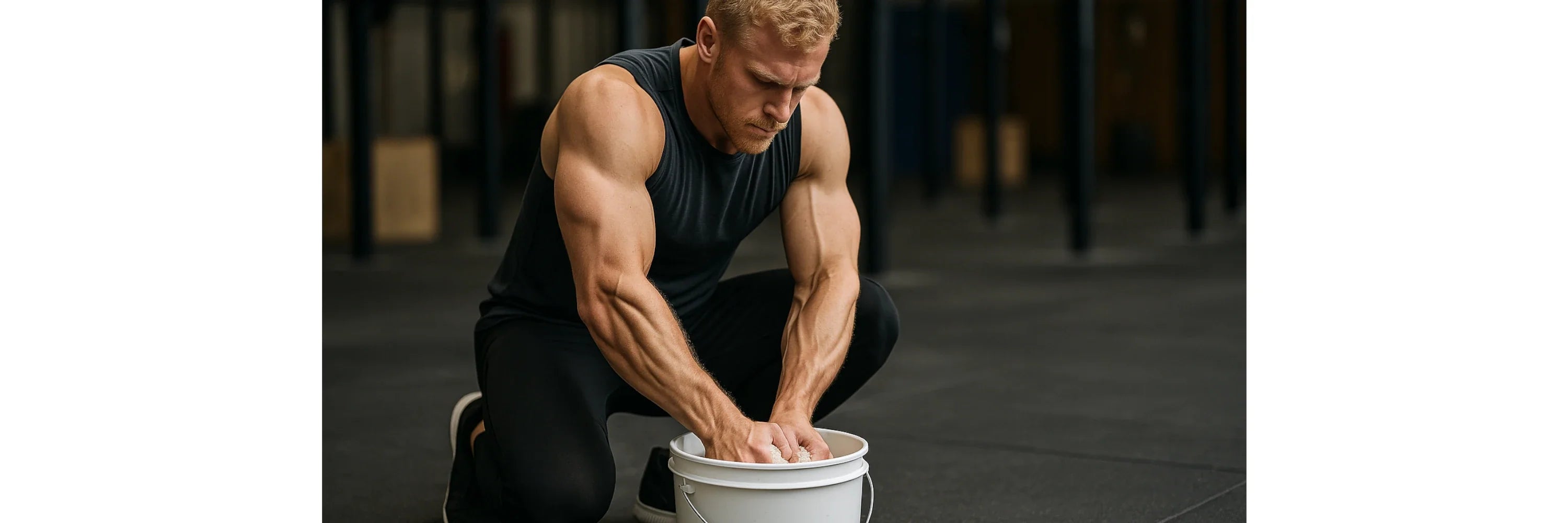 blonder-crossfitter-knetet-reis-in-eimer-griffkraft-training
