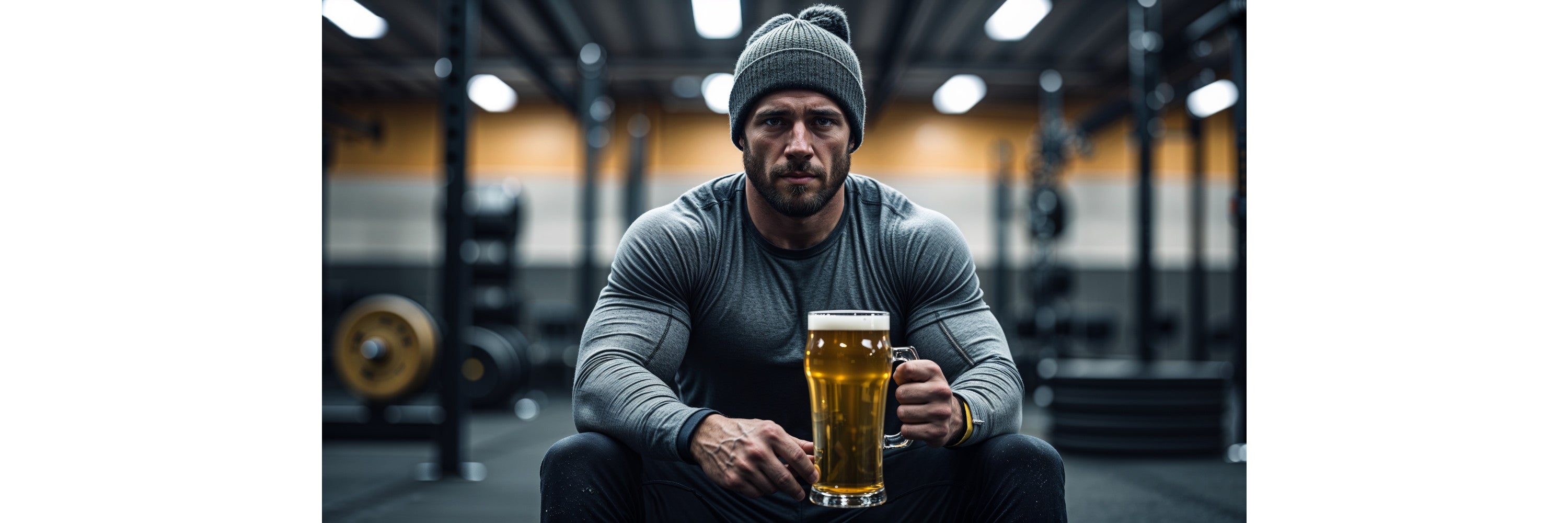crossfitter-mit-beanie-und-humpen-bier-in-der-hand-nach-workout