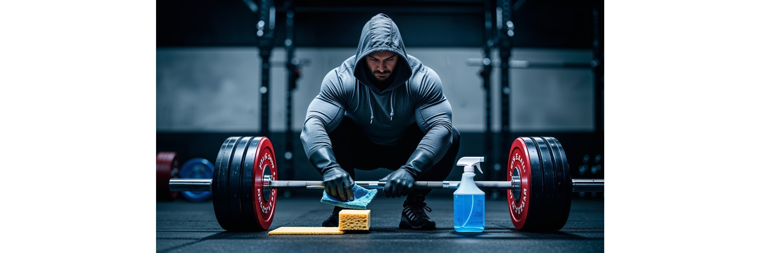 crossfitter-reinigt-barbell-mit-schwamm-und-putzmittel-in-crossfit-box