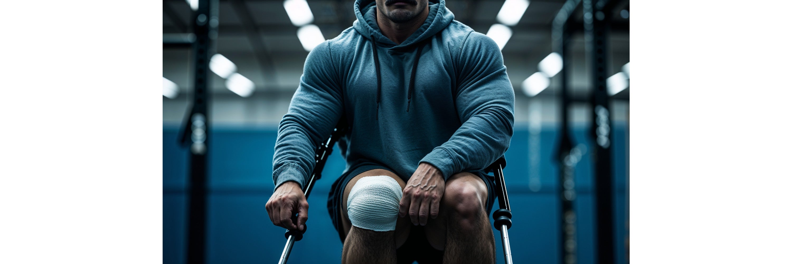 crossfitter-verletzung-am-knie-sitzend-mit-gehhilfen